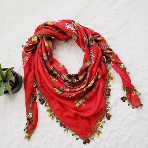 Exotic Handmade Needle Lace Scarf